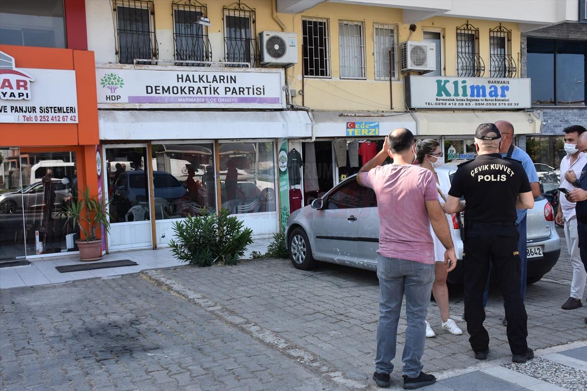 Marmaris'te HDP binasına pompalı tüfekle ateş açan şüpheli gözaltına alındı