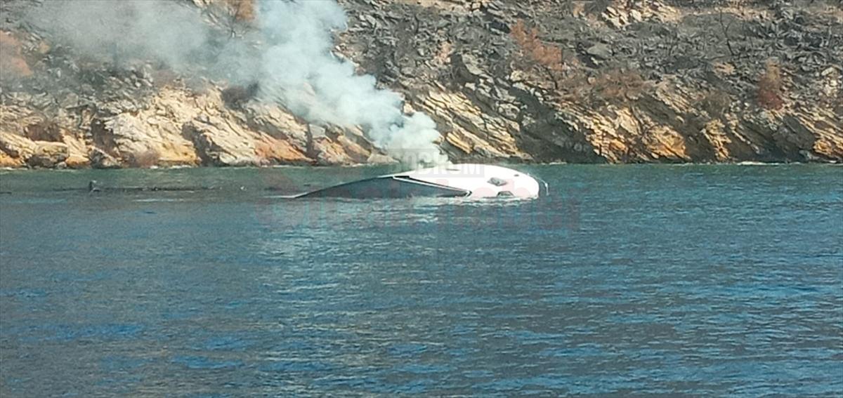 Bodrum'da yangın çıkan teknedeki 5 kişi kurtarıldı