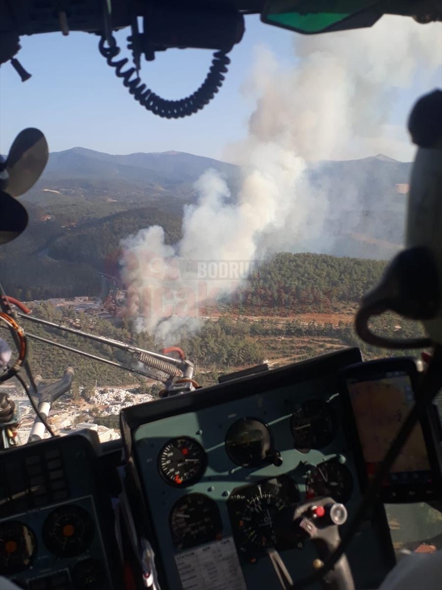 Muğla'da çıkan orman yangınına havadan ve karadan müdahale ediliyor