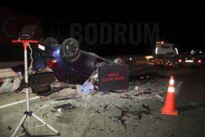 Muğla’da kamyona çarpan otomobilin sürücüsü hayatını kaybetti