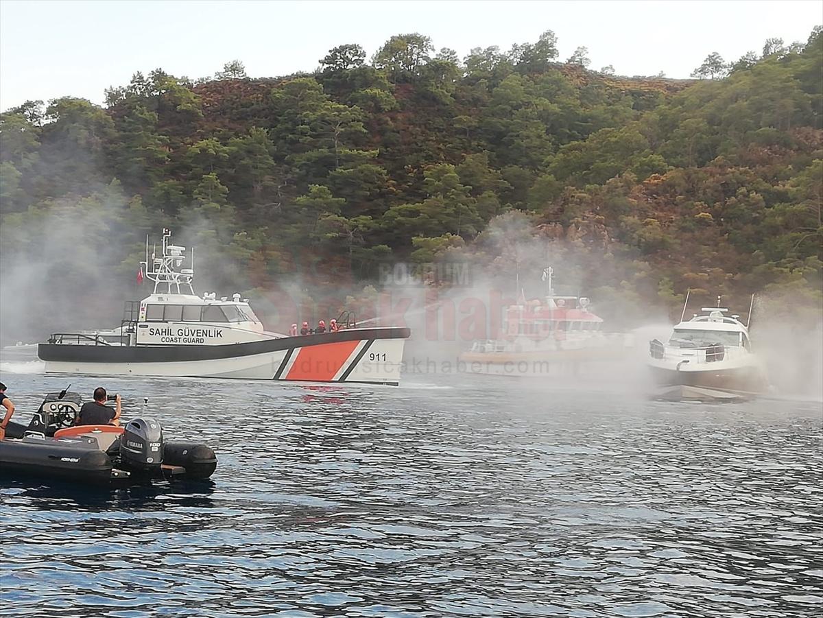 Fethiye'de lüks motor yatta çıkan yangın hasara yol açtı