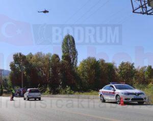 Muğla'da helikopterle trafik denetimi yapıldı