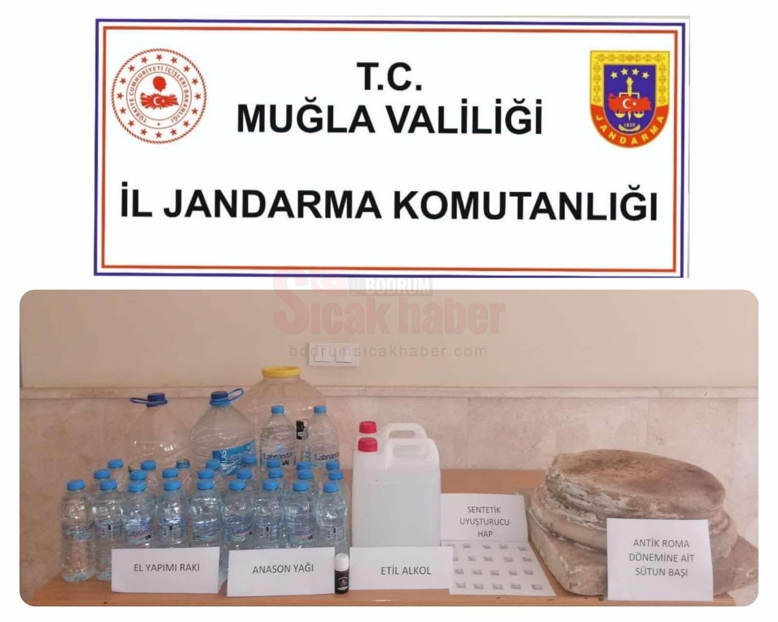 MİLAS'TA JANDARMADAN TARİHİ ESER KAÇAKÇILIĞI OPERASYONU ROMA DÖNEMİNE AİT SÜTUN BAŞI ELE GEÇİRİLDİ