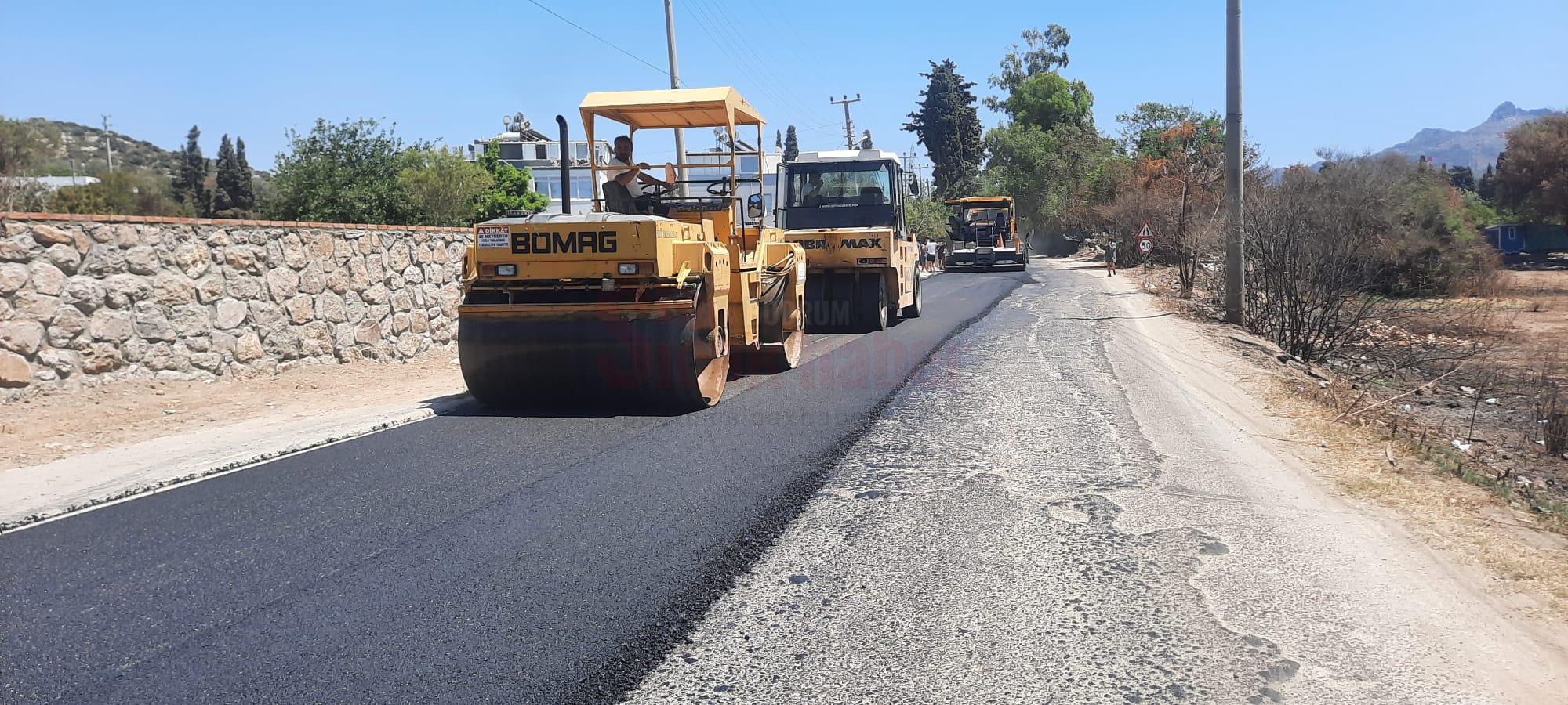 Bodrum Turgutreis’te Sıcak Asfalt Çalışması Başladı (5)