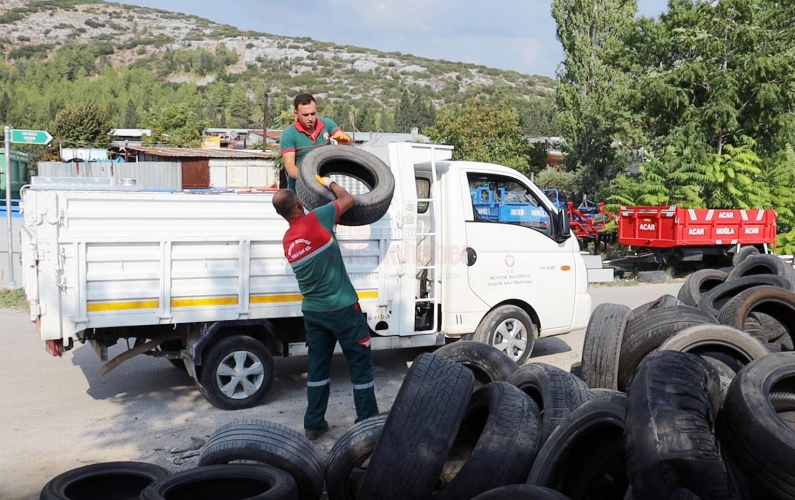 20 TON ATIK LASTİK TOPLANDI